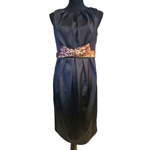 Chic Leopard Accent Little Black Dress - Robbie Bee Petite 8P